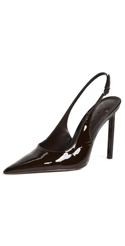 Sam Edelman Tegan Patent Leather Pumps Rich Chocolate In Burgundy