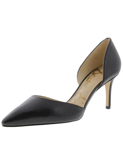 Sam Edelman Telsa Womens Leather Pointed Toe Heels In Black