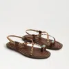 Sam Edelman Tenly Toe Strap Sandal Camel Zebra Brahama Hair In Brown