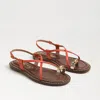 Sam Edelman Tenly Toe Strap Sandal Orange Sunrise Leather In Orange