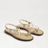 Sam Edelman Tenly Toe Strap Sandal Summer Sand Leather In Beige