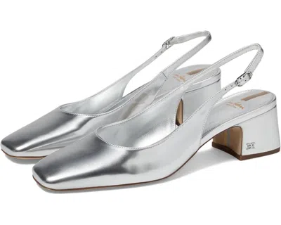 Sam Edelman Terra Pump Soft Silver Square Toe Block Heel Hawk717 In Multi