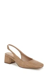 Sam Edelman Terra Slingback Kitten Heel Buff Tan In Tan Raffia