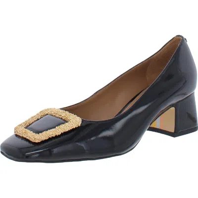 Sam Edelman Thalia Womens Patent Square Toe Pumps In Black