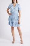 Sam Edelman Tiered Minidress In Blue