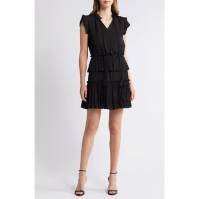 Sam Edelman Mini Ruffled Aline Mini Dress Black