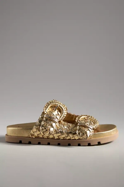 Sam Edelman Tiffanie Buckle Slide Sandals In Gold