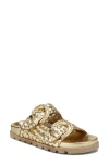 Sam Edelman Tiffanie Woven Two-strap Sandal In Bright Gold