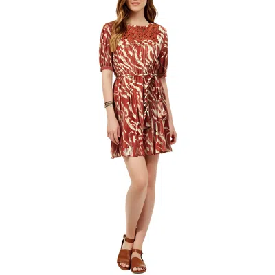 Sam Edelman Tiffany Womens Printed Knit Fit & Flare Dress In Multi