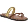 Sam Edelman Tillie Strappy Slide Sandal Cognac Leather In Cognac