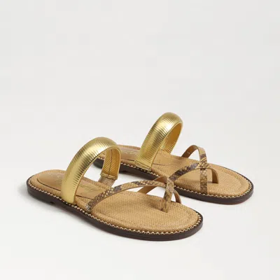 SAM EDELMAN SAM EDELMAN TILLIE STRAPPY SLIDE SANDAL GOLD/SNAKE LEATHER