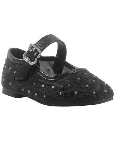 Sam Edelman Babies' Toddler Girls' Maeve Shine Mary Jane Rhinestone-embellished Flats In Black