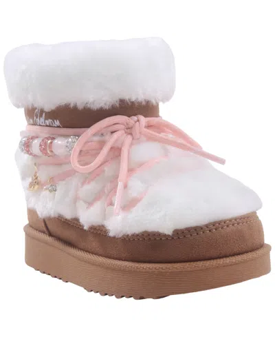 Sam Edelman Babies' Toddler Girls' Nevi Faux Fur Beaded Boots In Brown