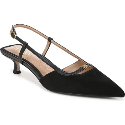 Sam Edelman Toni Slingback Pointed Toe Kitten Heel Pump In Black