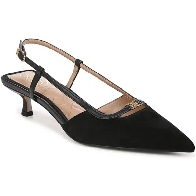 Sam Edelman Toni Womens Faux Suede Pointed Toe Slingback Heels