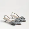 Sam Edelman Treena Slingback Kitten Heel Soft Silver Weave