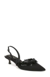 Sam Edelman Trent Slingback Pointed Toe Kitten Heel Pump In Black