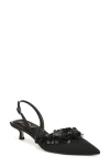 Sam Edelman Trent Slingback Pointed Toe Kitten Heel Pump In Black