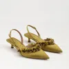 Sam Edelman Trent Slingback Pump Dark Pear Satin In Green