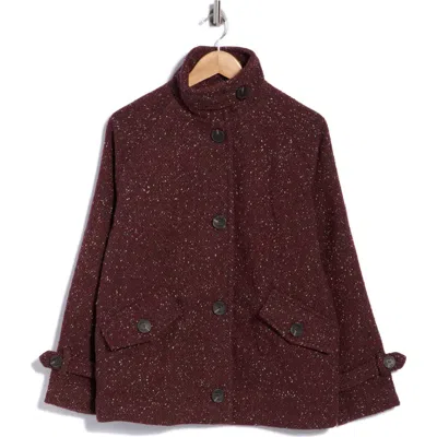 Sam Edelman Tweed Jacket With Wing Collar In Brown