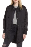 Sam Edelman Two-in-one Longline Bomber Jacket In Black