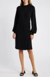 Sam Edelman Two-piece Look Long Sleeve Sweater Dress In Black
