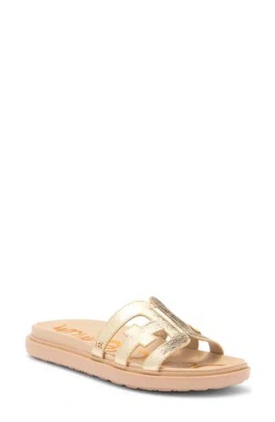 Sam Edelman Valeri Platform Slide Sandal In Gold Leaf