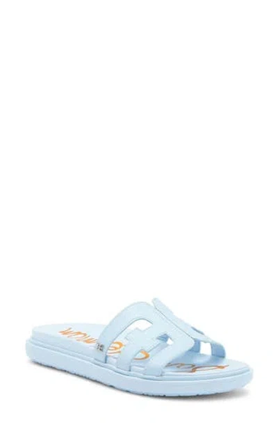 Sam Edelman Valeri Platform Slide Sandal In Riviera Blue