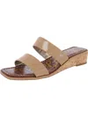 Sam Edelman Vena Womens Leather Cork Wedge Sandals In Multi