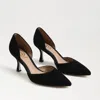 Sam Edelman Victoria Pointed Toe Pump Black Leather In Black