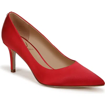 Sam Edelman Vienna Pointed Toe Pump In Scarlet