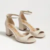 Sam Edelman Viola Block Heel Sandal Ivory Leather