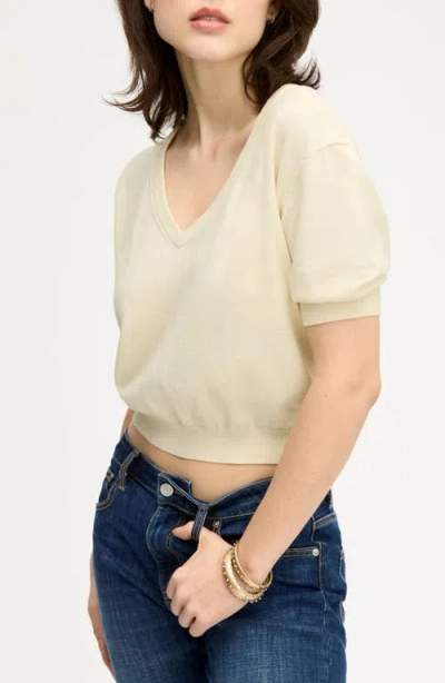 Sam Edelman V-neck Crop Sweater In Neutral