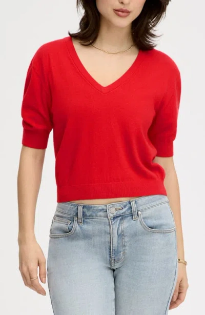 Sam Edelman V-neck Crop Sweater In Orange