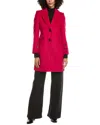 Sam Edelman Wool Blend Notch Collar Coat In Pink