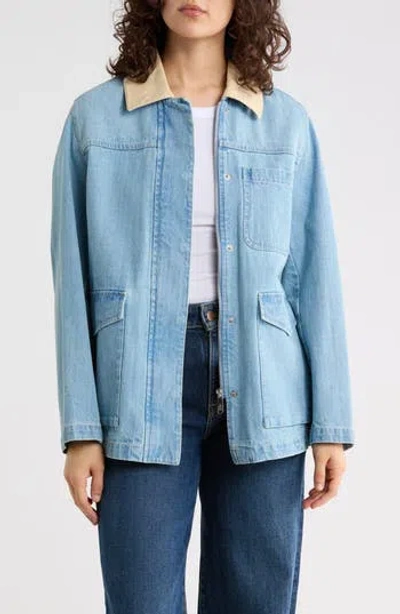 Sam Edelman Washed Denim Jacket In Blue