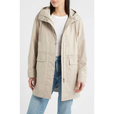 Sam Edelman Water Repellent Hooded Jacket In White