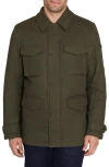 Sam Edelman Men's Waxed Cotton Cargo Field Jacket In Olive