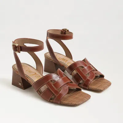 Sam Edelman Wayla Ankle Strap Sandal Toasted Whiskey Leather In Brown
