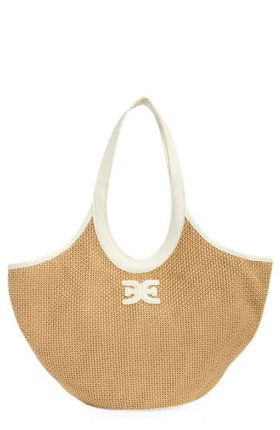 Sam Edelman Waylon Woven Shopper Tote Bag In Natural/eggshell