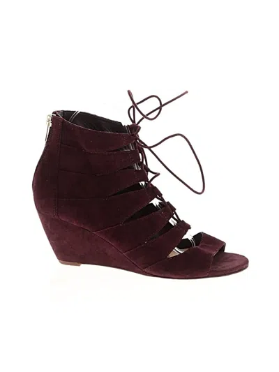 Pre-owned Sam Edelman Wedges In Burgundy