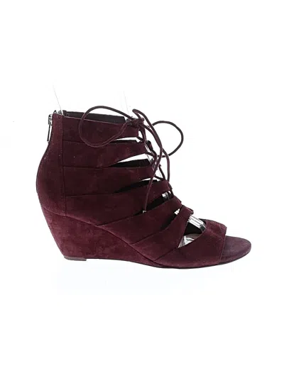 Pre-owned Sam Edelman Wedges In Burgundy