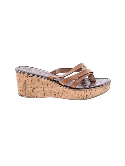 Pre-owned Sam Edelman Wedges In Tan