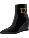 Sam Edelman Weslie 2 Womens Patent Pointed Toe Wedge Boots In Multi