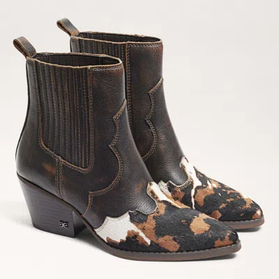 Sam Edelman West Ankle Boot Brown Multi Leather/suede