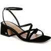 Sam Edelman Whitley Block Heel Sandal Black Suede In Black