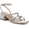 Sam Edelman Whitley Ankle Strap Sandal In Soft Silver Leather