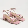 Sam Edelman Whitley Block Heel Sandal Lolita Pink Leather In Pink