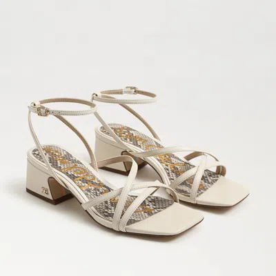 SAM EDELMAN SAM EDELMAN WHITLEY BLOCK HEEL SANDAL MODERN IVORY LEATHER