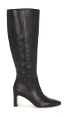 Sam Edelman Womens Black Sylvia Knee-high Leather Heeled Boots In Black